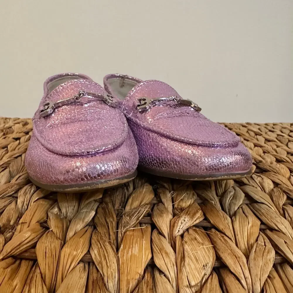 Sam Edelman Loraine Bit Loafer sz 11 Pink Metallic Girl's Shoes